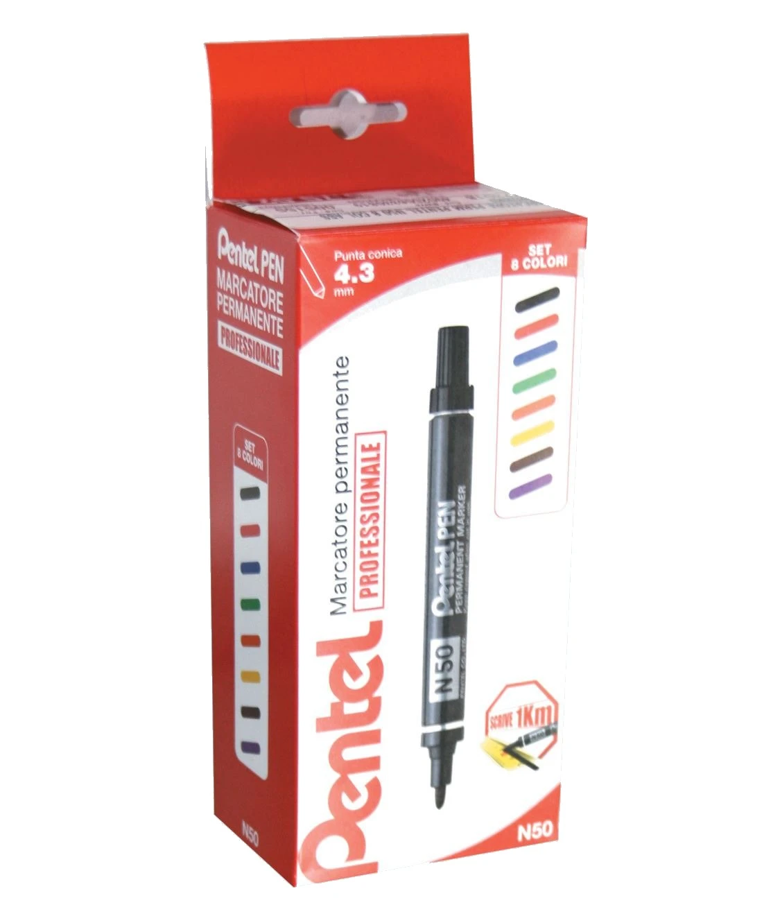 Marcatore permanente pentel pen n50 - 8 pezzi
