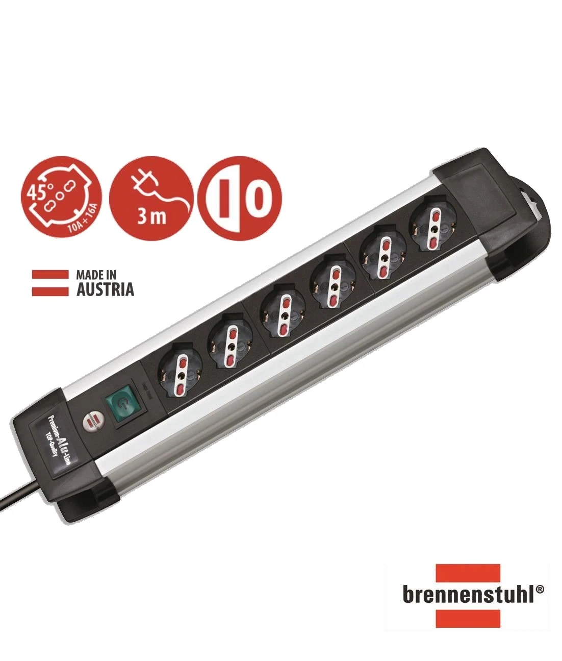 Multipresa alluminio 6 posti
