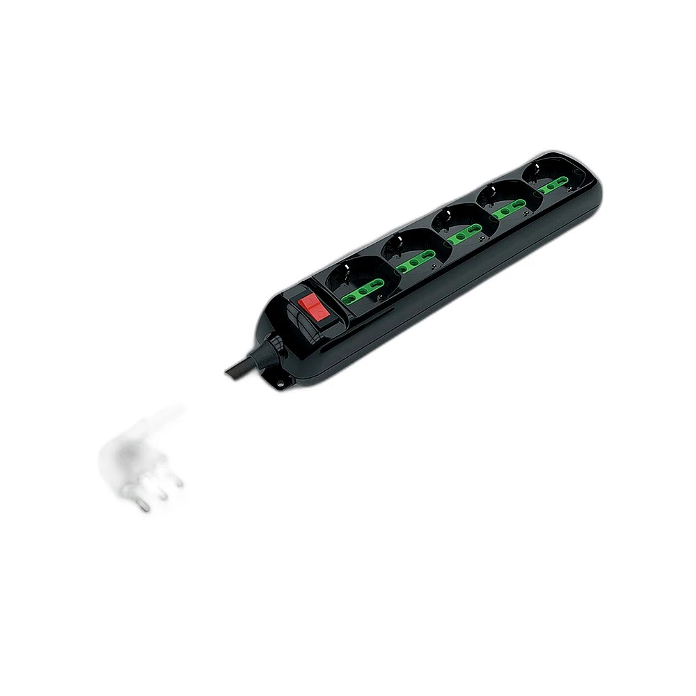 Multipresa bipasso/schuko con interruttore
