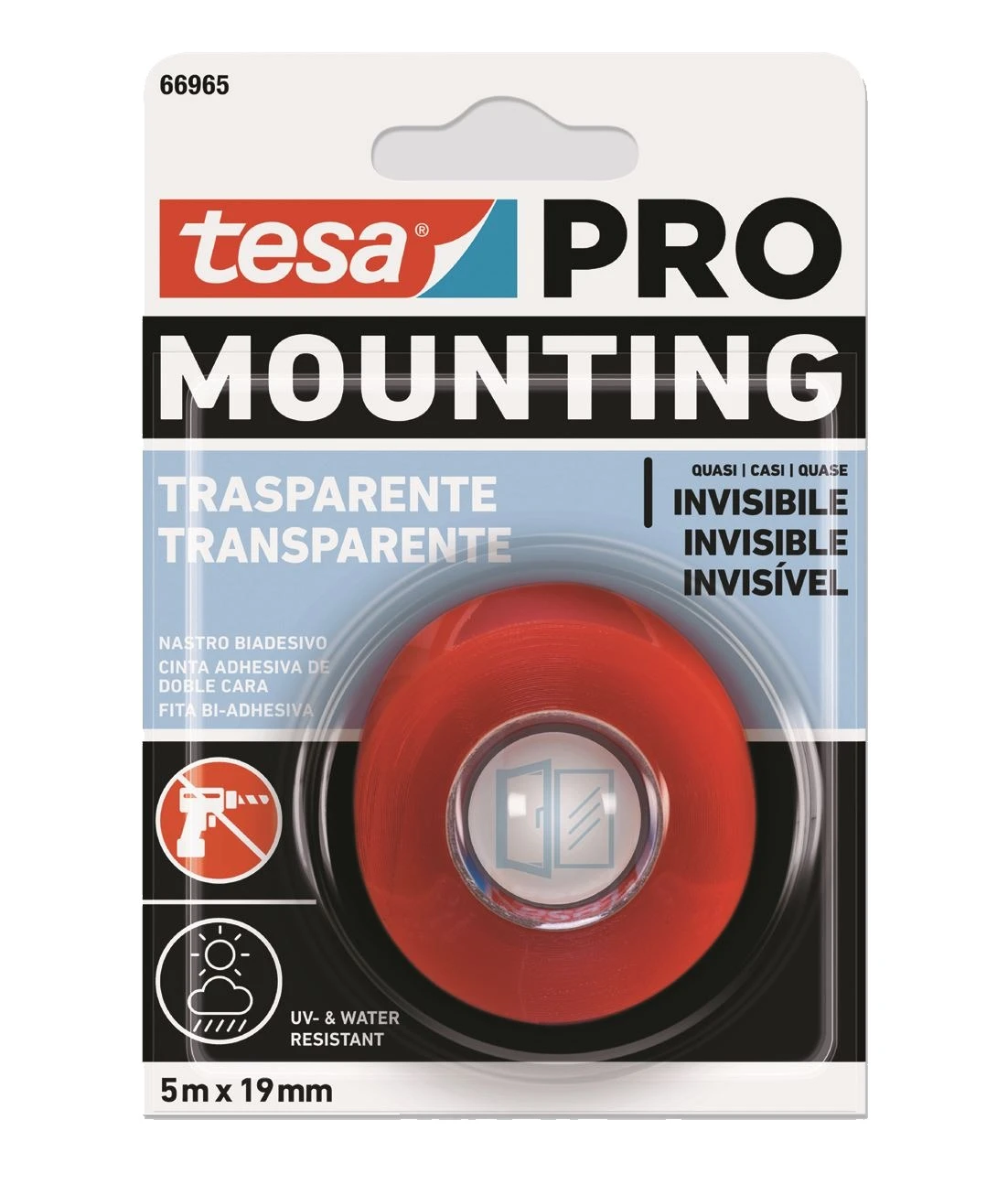 Nastro biadesivo trasparente per vetri tesa® pro mounting