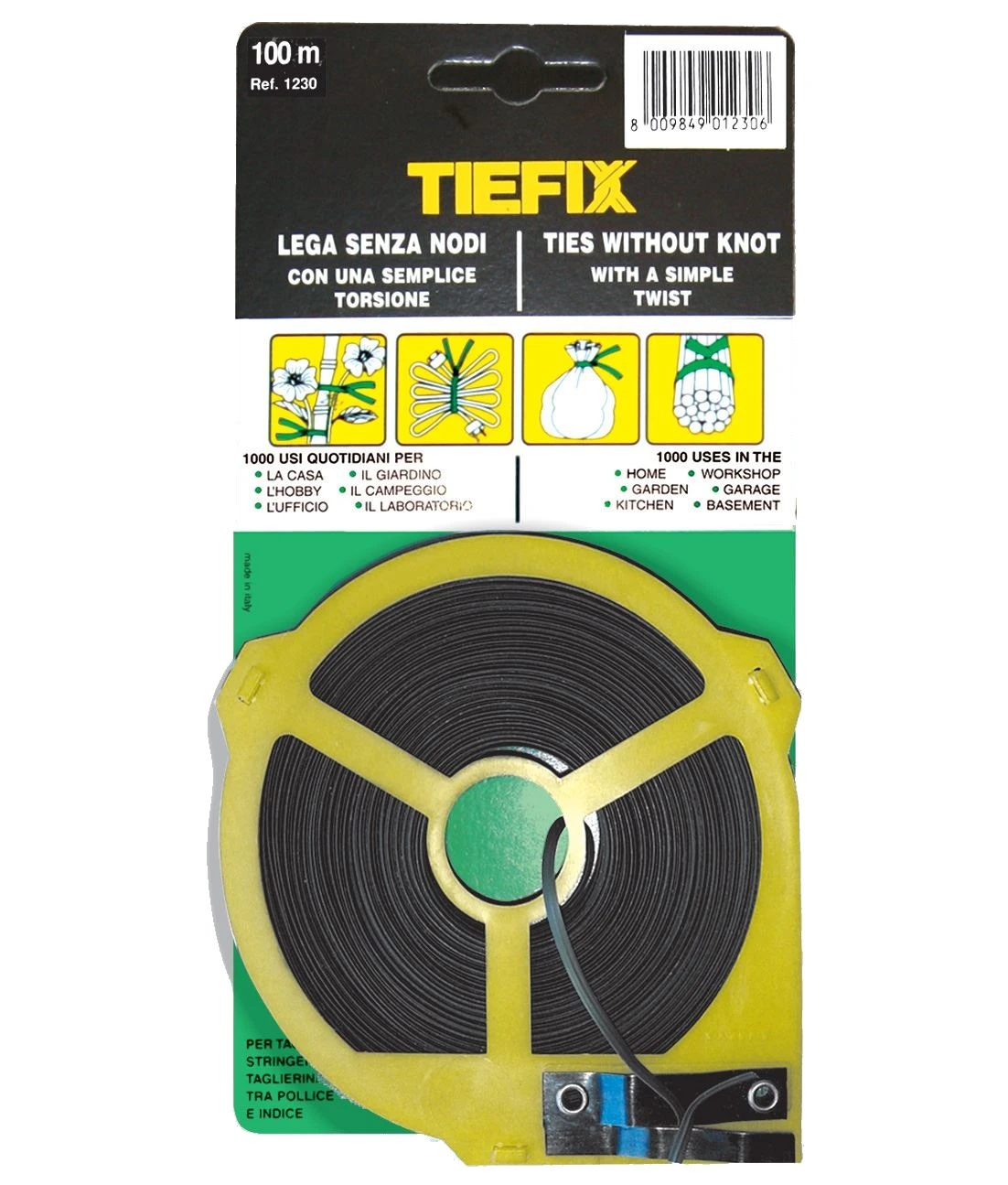 Piattina tiefix in pvc verde animata – Mt 100 C/Cart