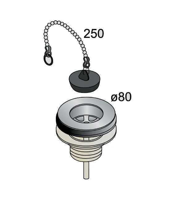 Piletta con inserto ottone pp80x