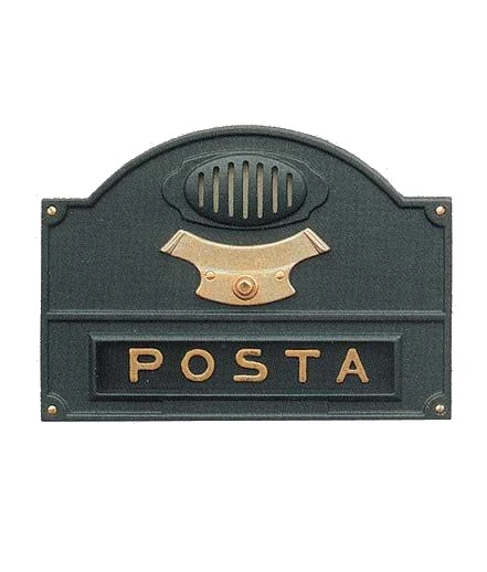 Placca buca lettere con campanello piu' citofono in ottone a5
