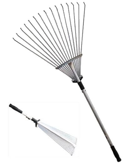 Scopa per erba regolabile con manico telescopico