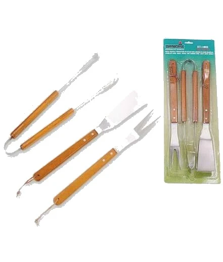 Set barbecue 3 pezzi acciaio inox