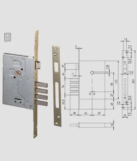 Serratura da infilare a doppia mappa cisa 57260