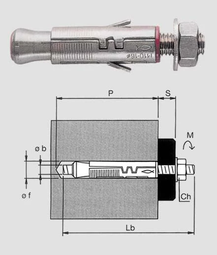 Tassello ancorante acciaio con barra fischer slm