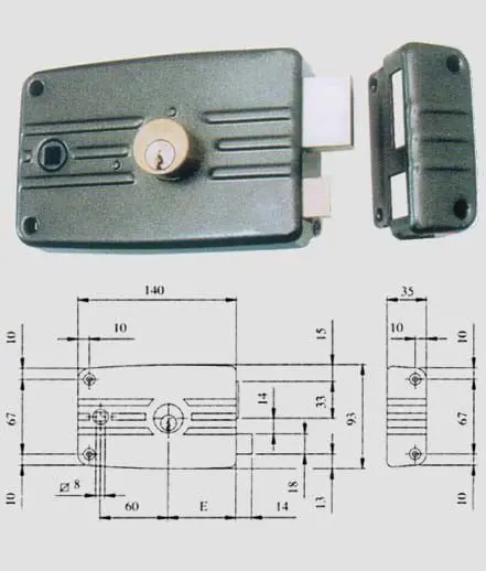 Serratura da applicare con aletta iseo
