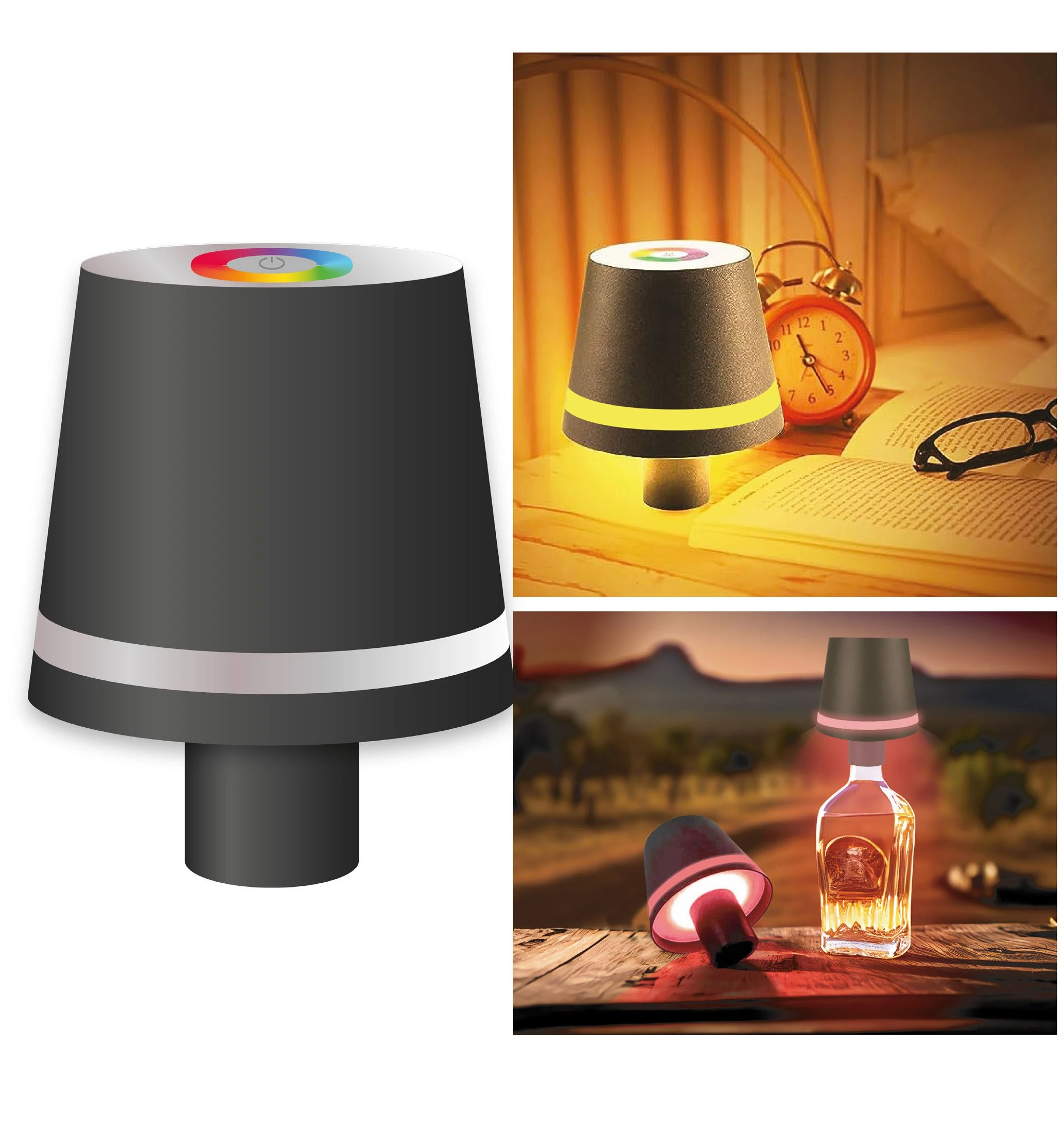 Lampada led ricaricabile rgb per bottiglie