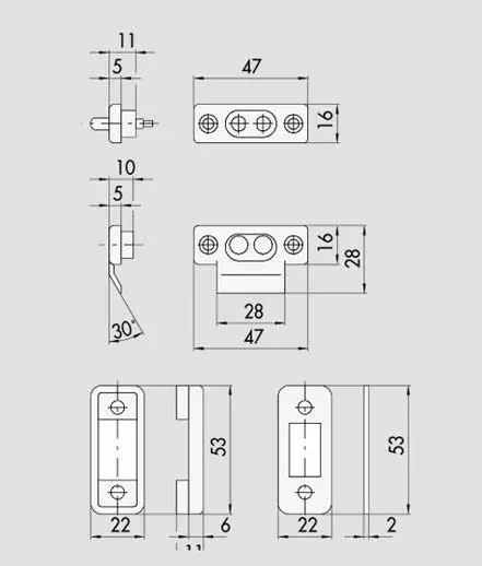 Contatti nylon per serrature elettriche cisa 06511