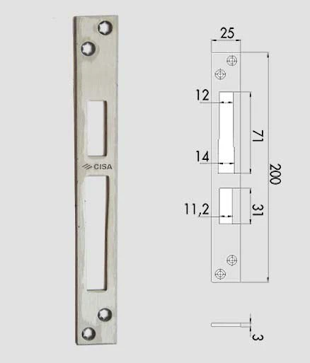 Contropiastra piana in acciaio inox cisa 06461
