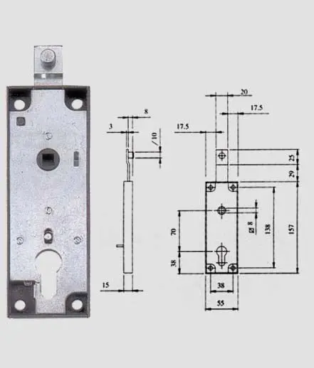 Serratura per serranda basculante verticale iseo