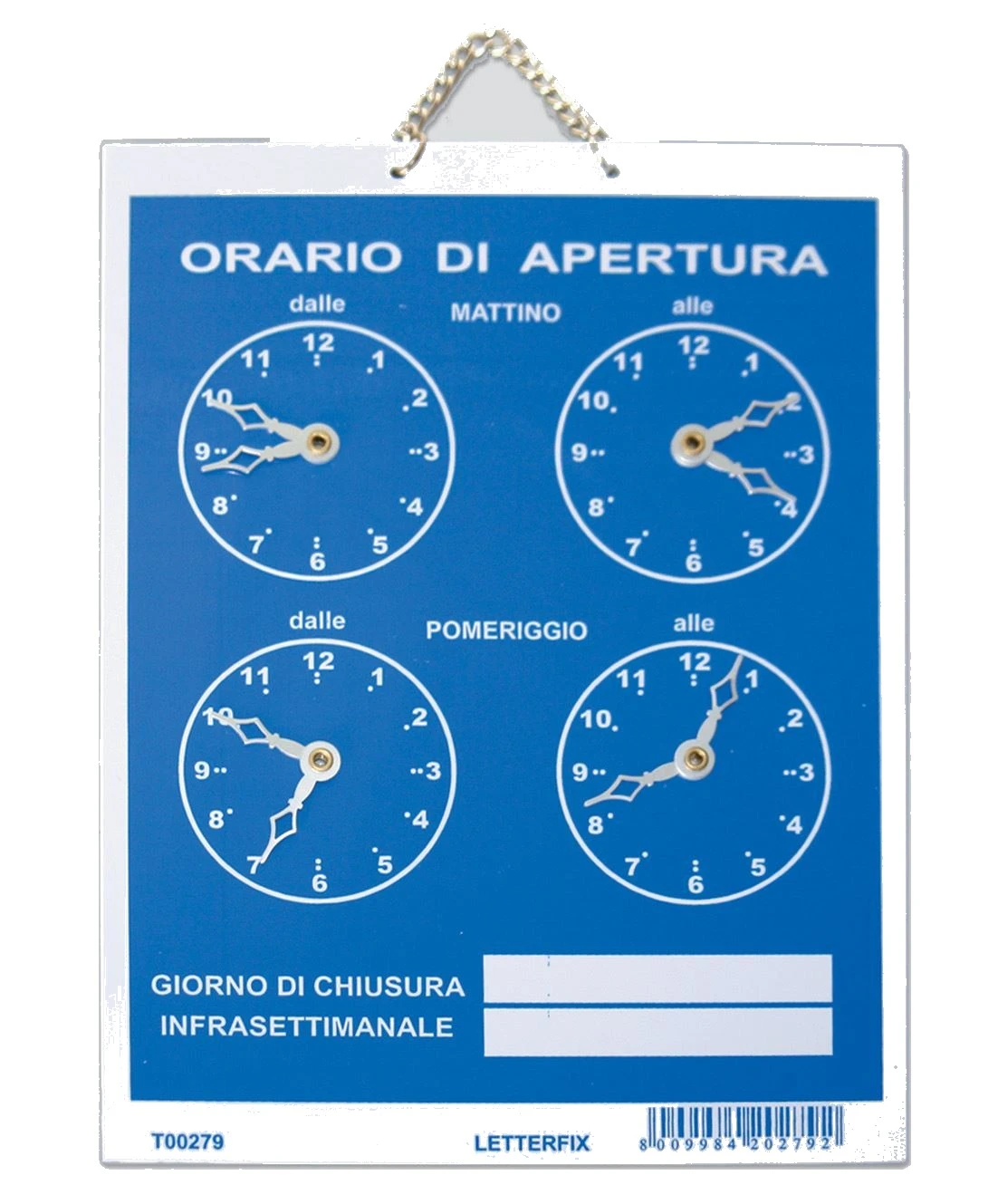 Targa tempopol "orario" – Art. 278