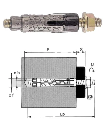 Tassello ancorante ghisa con barra filettata fischer gm