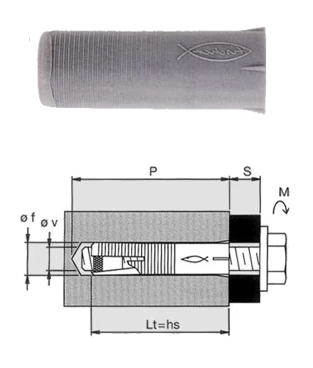 Tassello ancorante in nylon rinforzato fischer m