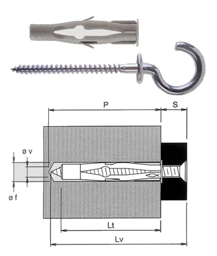 Tassello con occhiolo aperto fischer fu-r – Lt: 35