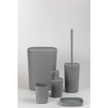 Kit complemento di arredo bagno poddy grigio