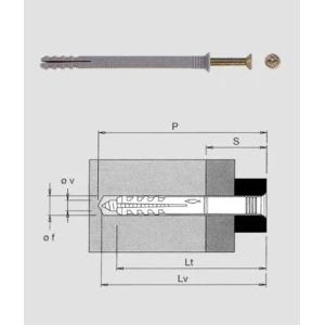 Fischer TASSELLO IN NYLON CON VITE - Modello  N6 - 80 - Confezione Pz. 37