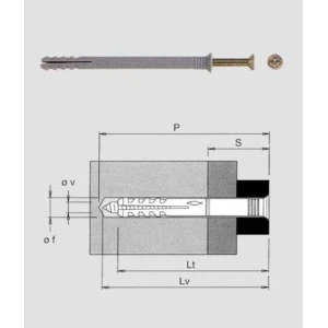 Fischer TASSELLO IN NYLON CON VITE - Modello  N6 - 80 - Confezione Pz. 37