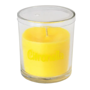 Candela Citronella bicchiere vetro per interni 74x83 mm
