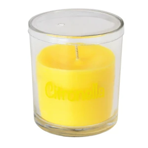 Candela Citronella bicchiere vetro per interni 74x83 mm