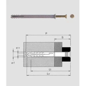 Fischer TASSELLO IN NYLON CON VITE - Modello  N6 - 35 - Confezione Pz.100