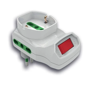 Adattatore triplo spina 10a con interruttore