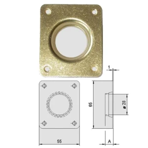 Borchia esterna a tazza in ottone cisa 06140