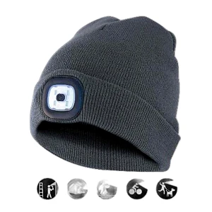 Cappellino grigio scuro con led frontale