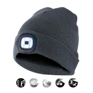 Cappellino grigio scuro con led frontale
