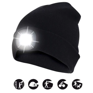 Cappellino nero con led frontale