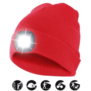 Cappellino rosso con led frontale