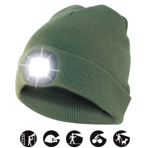 Cappellino verde con led frontale