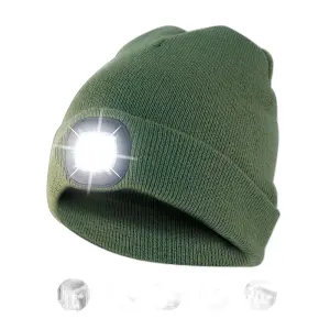 Cappellino verde con led frontale