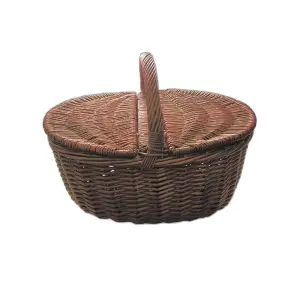 Cesto vimini per funghi c/coperchio