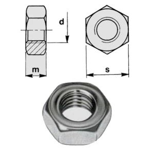 Dado esagonale acciaio zincato uni 5588 din 934 cl.10