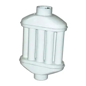 Economizzatore a 8 canne in lamiera porcellanata bianca