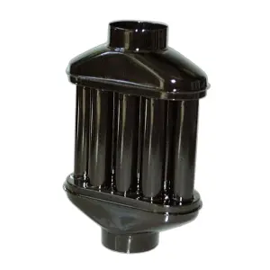 Economizzatore a 8 canne in lamiera porcellanata nera lucida