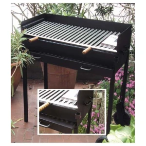 Gratella inox a 2 manici di legno