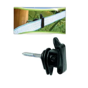 Isolatore a fettuccia con vite per recinto elettrico