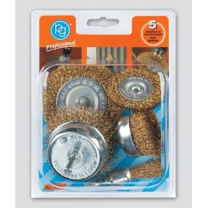 Kit 5 spazzole filo acciaio ottonato