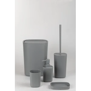 Kit complemento di arredo bagno poddy grigio