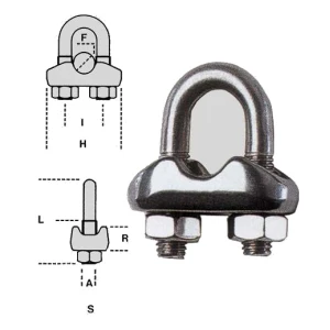 Morsetto in acciaio inox aisi 316 per fune