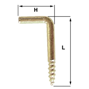 Rampino diritto a vite per legno in ottone a.104,5