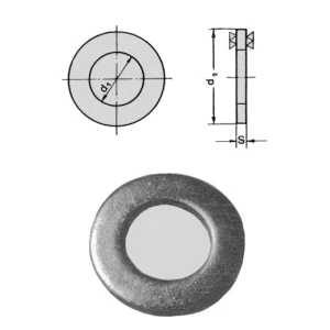 Rondella piana tranciata in ferro zincato uni 6592