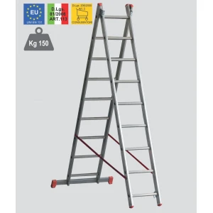 Scala alluminio orange trasformabile a 2 elementi