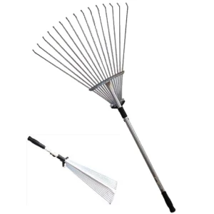 Scopa per erba regolabile con manico telescopico