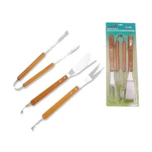 Set barbecue 3 pezzi acciaio inox