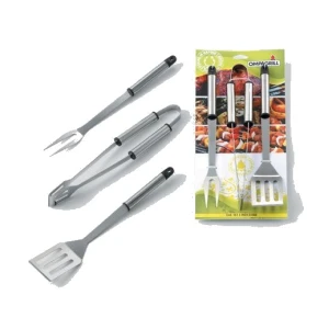 Set inox 3 pezzi per barbecue