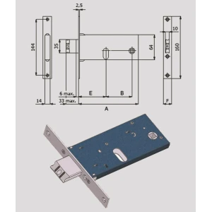 Serratura omec da infilare a.380 - a.780 - a.880